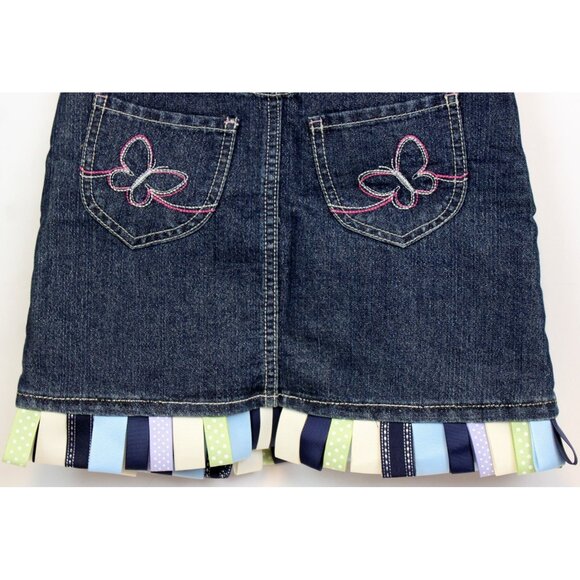 OshKosh B'gosh Denim Sparkle Skirt Skort sz 10 Loop Tab Embellished Adjust Waist - Picture 6 of 8